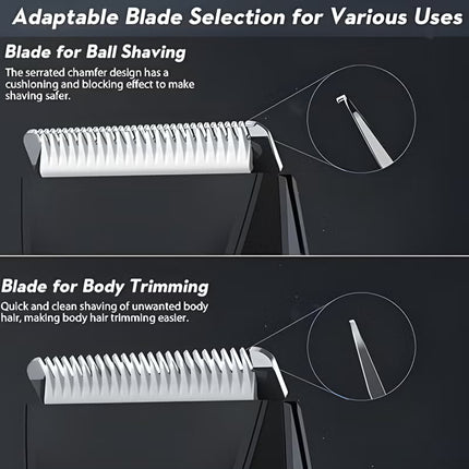 ماكينة حلاقة DSP للرجال مع شفرة سيراميك قابلة للاستبدال ومضادة للقطع ومضادة للماء وماكينة حلاقة شعر الجسم احترافية مع ضوء LED وشاشة ومحطة شحن قائمة (أسود) 60386