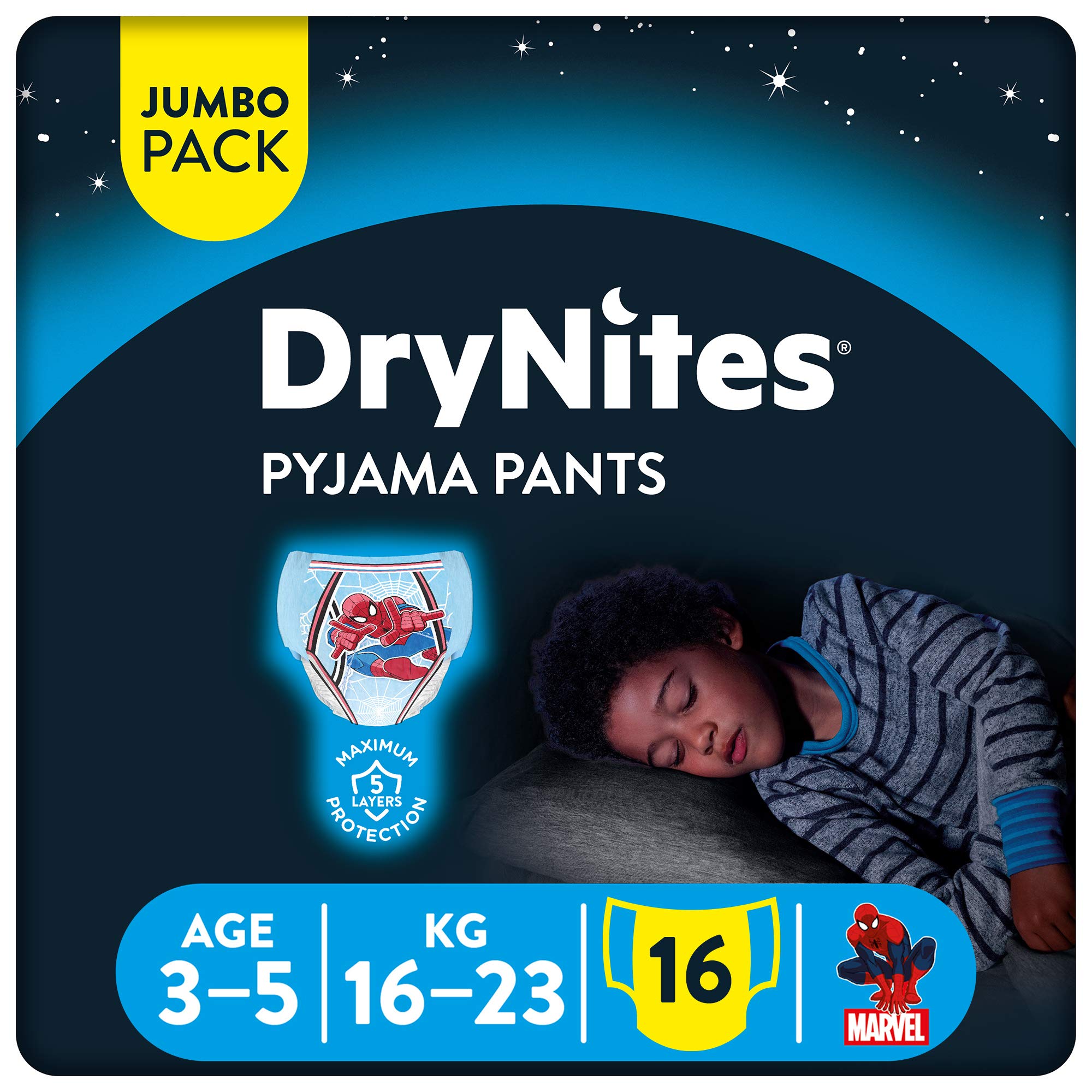 Drynites Pyjama Pants, Age 3-5 Y, Boy, 16-23 Kg, 16 Bed Wetting Pants