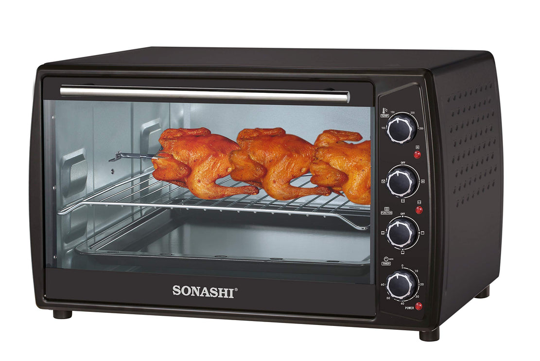 Sonashi STO-732 63 Liters Electric Oven w/Indicator Light, Inside Lamp, Cooking Accessories, Adjustable Temperature, Timer | Electric Oven | Home Appliances/2200W