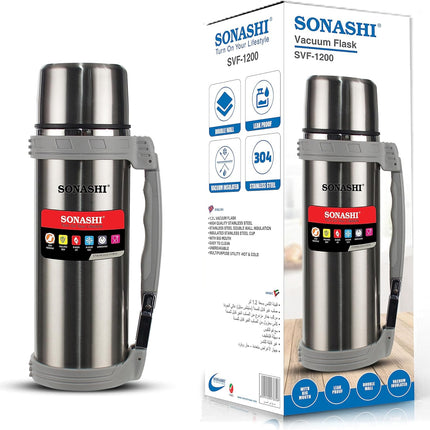 Sonashi Hot And Cold 1.2 L Vacuum Flask SVF-1200 Silver