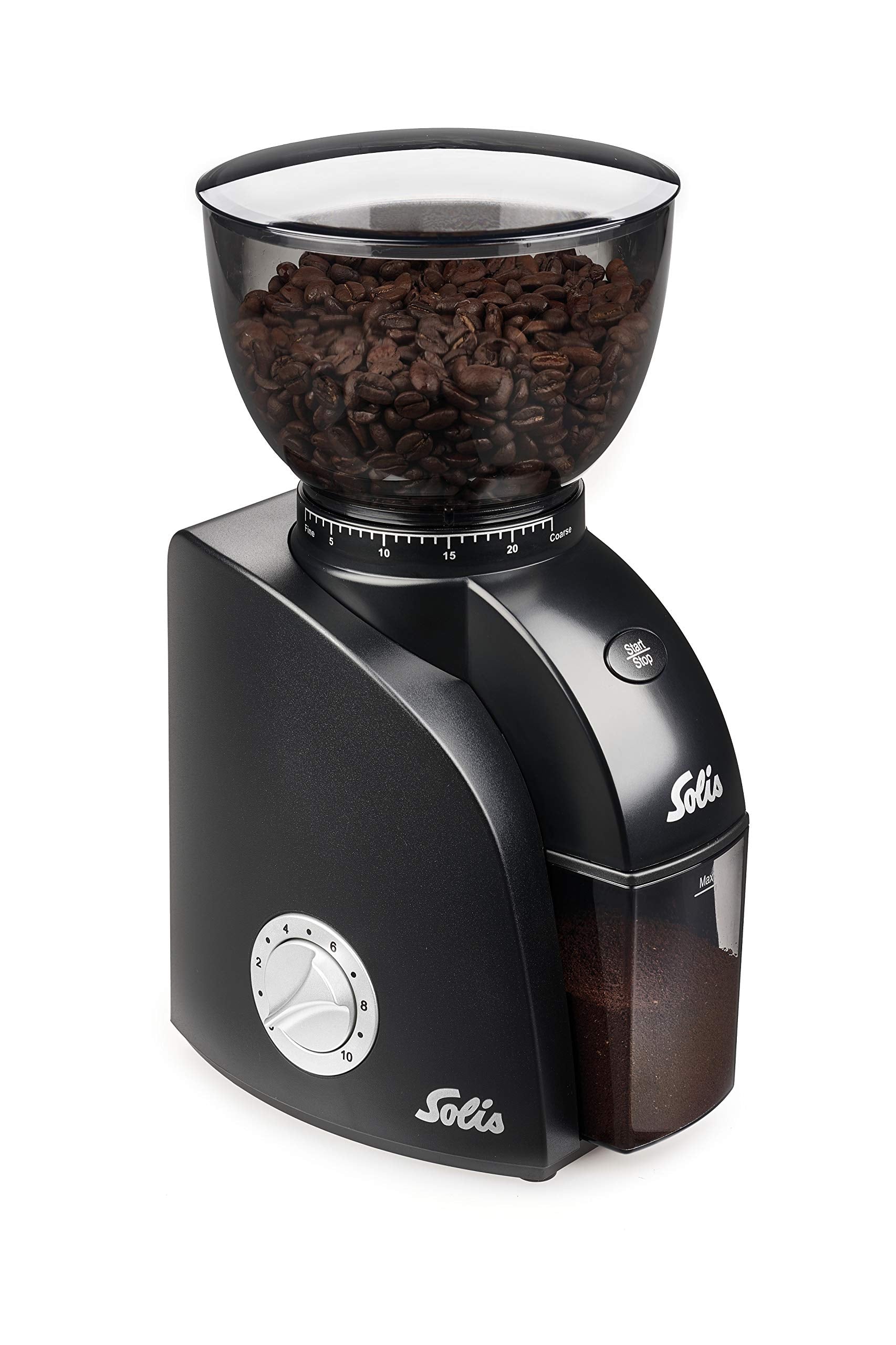 Solis Scala Zero Static 1662 Electric Coffee Grinder - Coffee Bean Grinder - Anti-Static - 24 Grind Settings - 0.6 Lbs Capacity - Airtight - Black