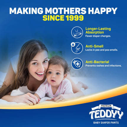 TEDDYY Baby Premium Diapers Pants Small 58 Counts