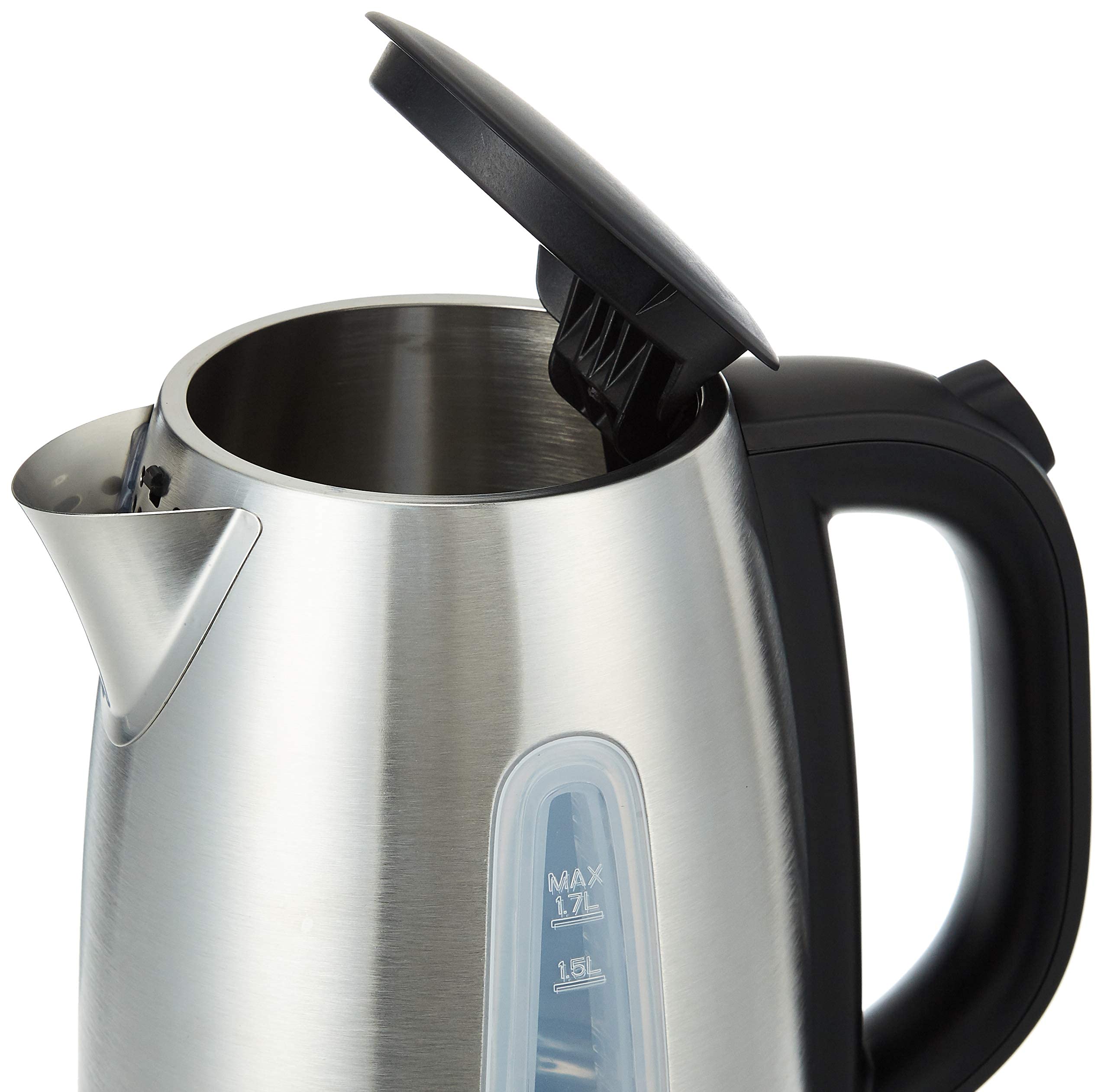 BLACK+DECKER Cordless Electric Kettle, 2200W Power, 1.7L, with Water-Level Indicator, Removable Filter & Auto Shut-Off, Stainless Steel Body, Perfect