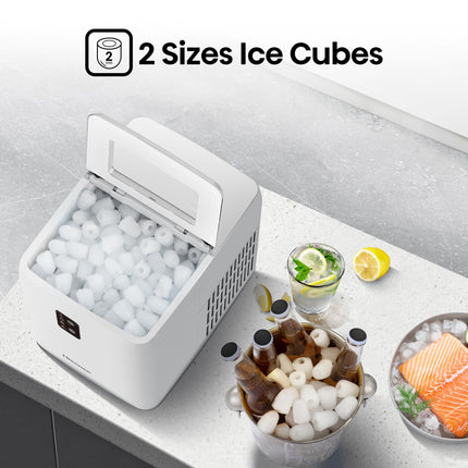 Hisense Ice Maker, Automatic ice making , Portable and compact, Fast ice making, 2 sizesice cubes, Transparent view window, Self-cleaning, ICM1263