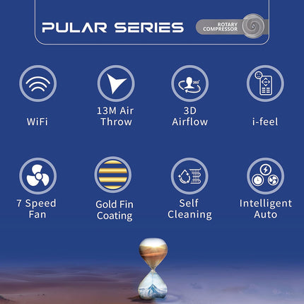 Gree Split Air Conditioner 2 Ton - Wifi Enabled - Rotary Compressor - White 12PRO-24C3