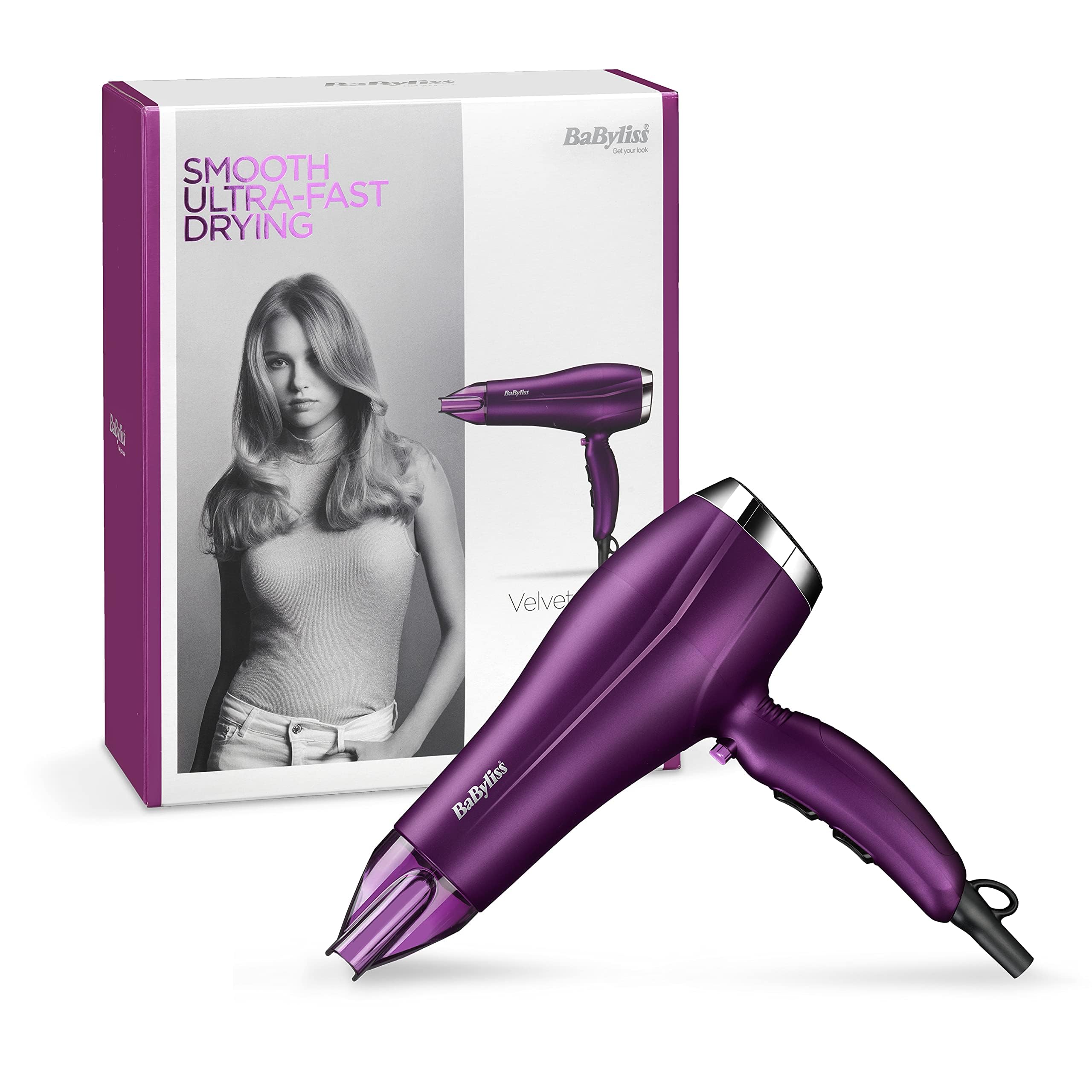 BaByliss Velvet Orchid 2300 DC Hair Dryer | Built-in 3 Heat & 2 Speed Settings With Cool Shot | Ionic frizz-Control For Smooth Hair | Stylish Lightweight Design For Comfort Use | 5513PSDE