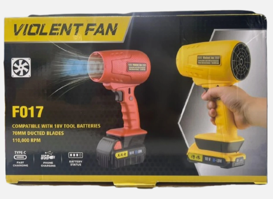 Violent Fan F017 Compatible With 18v Tool Batteries 70mm Ducted Blades 110,000 PRM