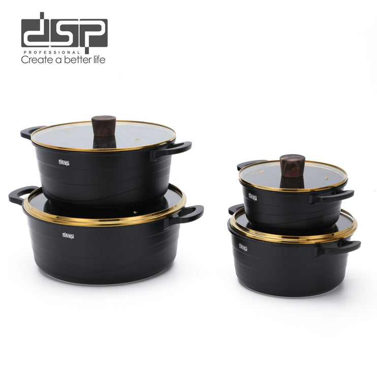 DSP 16 Pieces Set Die-Casting Non-Stick Aluminum Casserole with Apron, Spatulas & Gloves