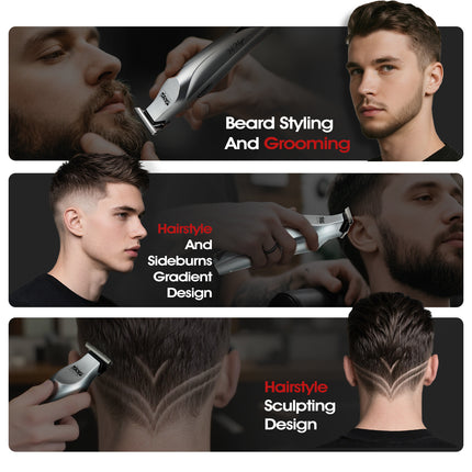 DSP-91767 Professional Hair Trimmer 7500 RPM – Zinc Alloy Body, LED Display, USB Rechargeable