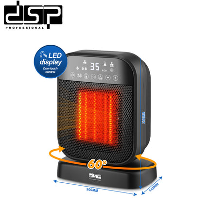 DSP 2000W Smart Fan Heater - PTC Heating, 60° Oscillation with ECO Mode & 24H Timer for Home/Office