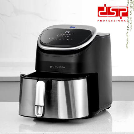 DSP Hot-Selling Smart 7L Air Fryer 10 Presets for Fries/Chicken/Wings | Oil-Free Healthy Meals, Non-Stick Basket & Baking Tray