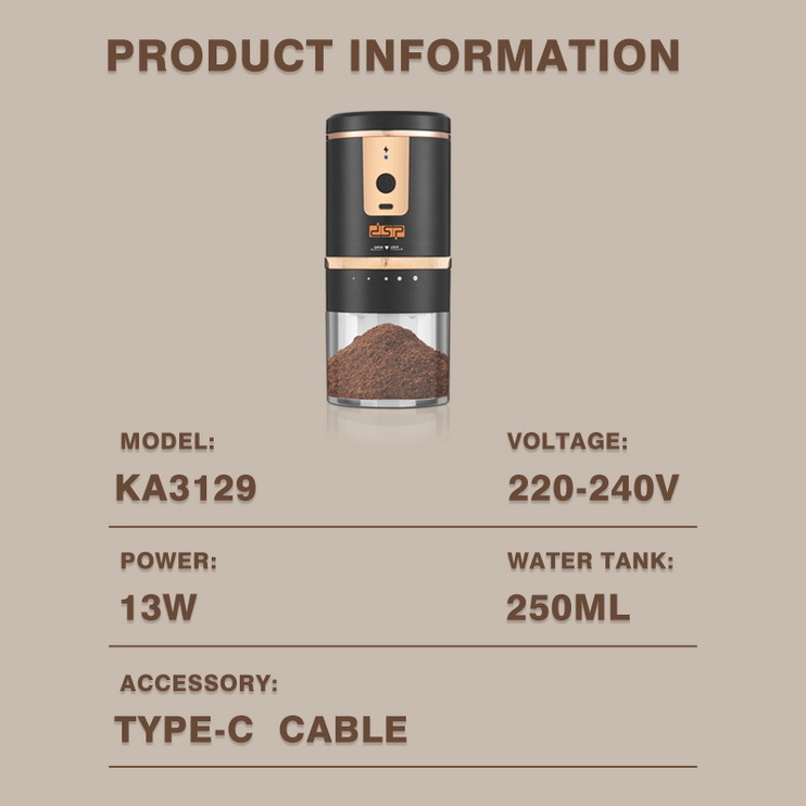 DSP HOT SELLER Silent Coffee & Spice Grinder - Portable Fast Grinding for Home/Office/Travel, Preserves Coffee Freshness & Aroma