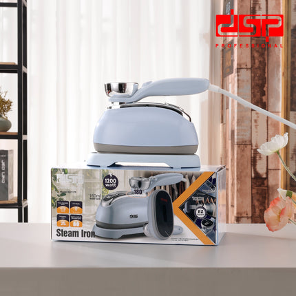 DSP Hot Seller 1200W Glass Steam Iron 3 Speed 25s Heat Protect for Home Use Safeguards Silk Hair Fabrics Fast Flat Ironing