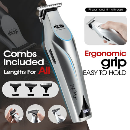 DSP-91767 Professional Hair Trimmer 7500 RPM – Zinc Alloy Body, LED Display, USB Rechargeable
