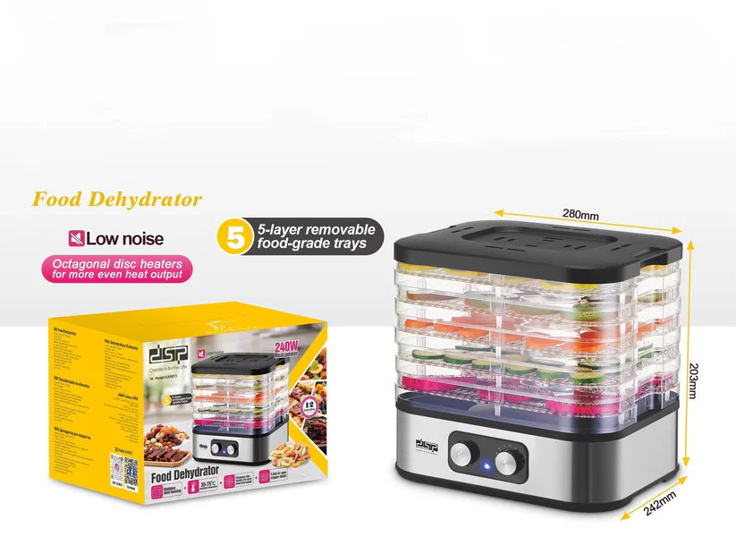 Dsp KA9011 Food Dehydrator 240W Stainless Steel
