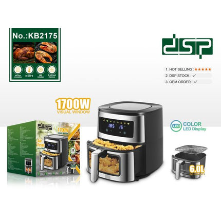 DSP KB2175, Electric Air Fryer 1700W – 6Ltr