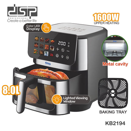 DSP KB2194 Touch Screen Air Fryer 1600W-8Ltr