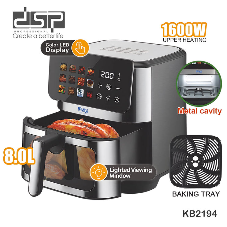DSP KB2194 Touch Screen Air Fryer 1600W-8Ltr
