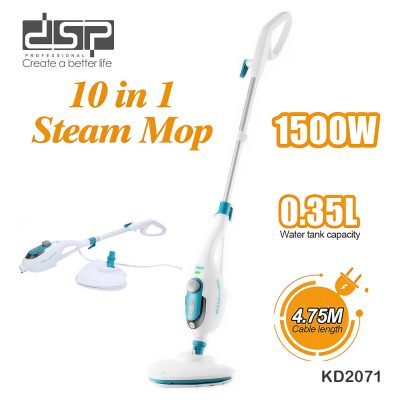 DSP KD2071, 10-in-1 Multipurpose Steam Mop with Detachable Handle & 180° Swivel Head