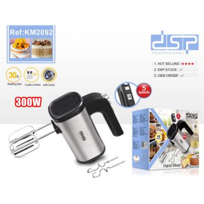 DSP KM2092, 300W Hand Mixer Stainless Steel