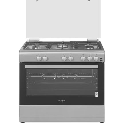 Wolf Power 5 Burner Gas Cooker 60 x 90 cm ,1 year Warranty WCR950CI Silver