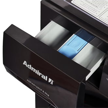 غسالة ملابس أدميرال تحميل أمامي سعة 7 كجم، 1200 دورة في الدقيقة، إعادة تشغيل تلقائية، محرك عالمي، شاشة LED، قفل أمان للأطفال، 7 كجم ADFW710SCP فضي