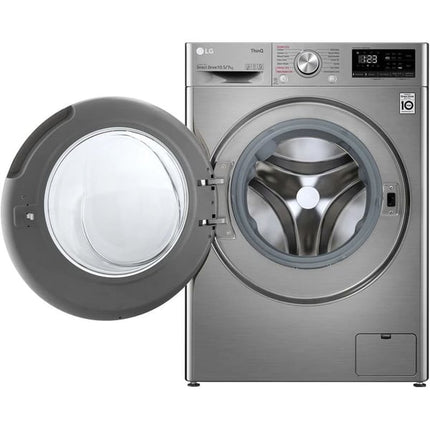 LG 10.5 Kg Washer & 7 Kg Dryer Front Load Front Load Washing Machine, Direct Drive Motor 1400 RPM 14 Programmers Silver  F4V5RGP2T