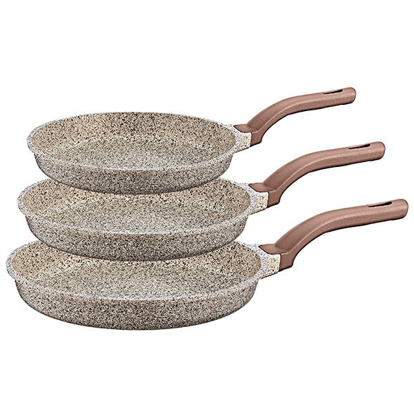 OMS - 3 pcs Granite Fry Pan Set - Made in Turkey