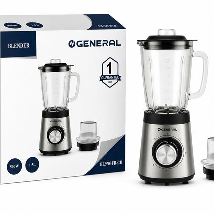 O General Blender Stainless Steel body with glass jug 500W/1.5L