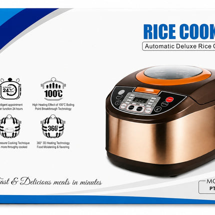Rice Cooker 5L Multi-Functional Large Capacity Digital Electric Rice Cooker With 24 Hour Delay Timer & Auto Keep Warm Function