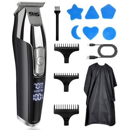 DSP men's shaver, continuous use up to 3 hours, black/gray, three levels of shaving 1 / 2 / 3, with 1 year warranty/90286