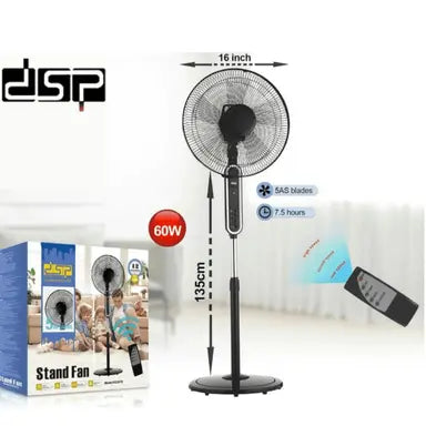 DSP KD3070, Adjustable Stand Fan With Remote Control 60W