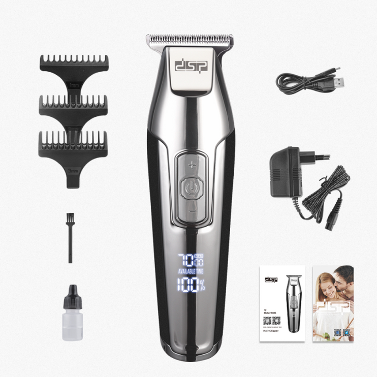 DSP men's shaver, continuous use up to 3 hours, black/gray, three levels of shaving 1 / 2 / 3, with 1 year warranty/90286