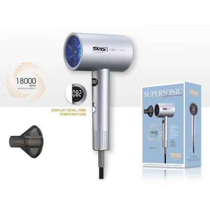 مجفف شعر DSP | ١٦٠٠ واط | سرعة دوران ١٨٠٠٠ دورة في الدقيقة | سرعة واحدة وثلاثة خيارات لدرجة الحرارة | موديل ٣٠٤١٤