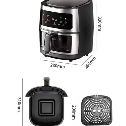 Silver Crest Air Fryer with LED Touch Screen And Rapid Air Convection Technology, 8L,2400W