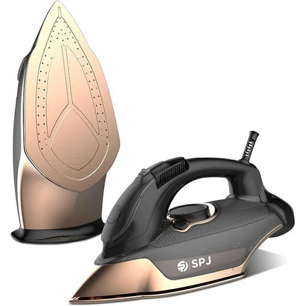 SPJ 3100W Steam Iron with 350ml Water Tank | Nano Soleplate, Vertical Steam, Auto Shut-Off, Anti-Drip & Self-Cleaning | Spray & Burst Function | Dry & Steam Iron | Black | 1-Year Warranty