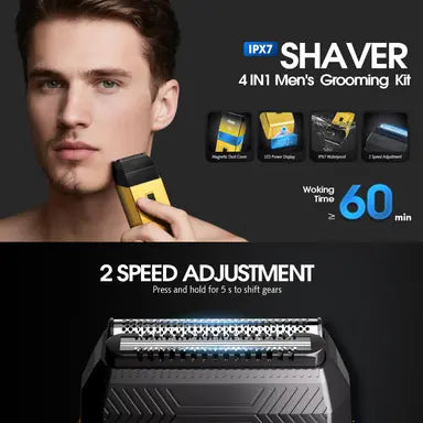 Dsp 4-in-1 Men's Grooming Kit Beard Trimmer, Body Trimmer, Nose Hair Trimmer & Foil Shaver