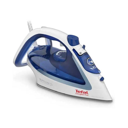 Tefal Easygliss Plus Steam Iron, 2400 Watts, Blue And White - FV5715E0 (كسر خارجي بسيط غير مؤثر)