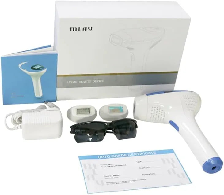 جهاز إزالة الشعر MLAY T3 IPL للنساء، جهاز إزالة الشعر الدائم باللون الأبيض