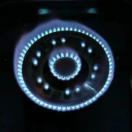 موقد غاز مزدوج الشعلة من طراز SPJ TT-GLX2003، مصنوع من الزجاج المقسى، ذو مقاومة عالية للحرارة