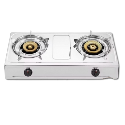 موقد غاز مزدوج الشعلة من طراز SPJ TT-SSX2002 مصنوع من الفولاذ المقاوم للصدأ المتين