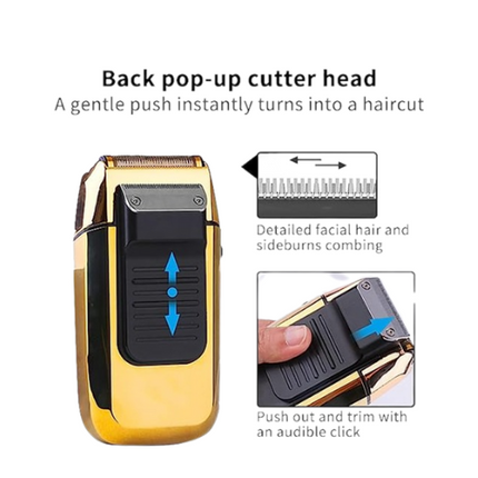 DSP Electric 2 in 1 Double Razor Bald Shavers for Men with Precision Trimmer, 3 Speed, LED Digital Display 60111