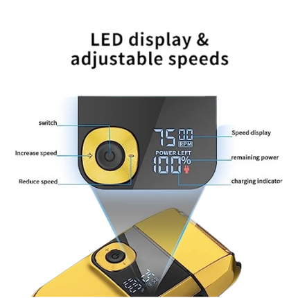 DSP Electric 2 in 1 Double Razor Bald Shavers for Men with Precision Trimmer, 3 Speed, LED Digital Display 60111