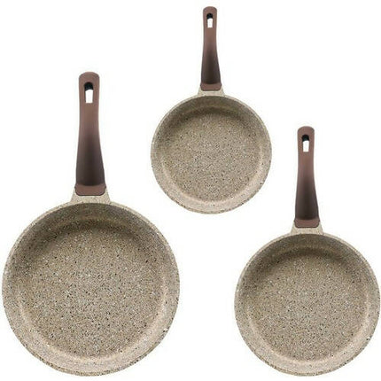 OMS - 3 pcs Granite Fry Pan Set - Made in Turkey