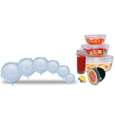 أغطية سيليكون قابلة للتمدد، عبوة من 6 قطع، غطاء شفط