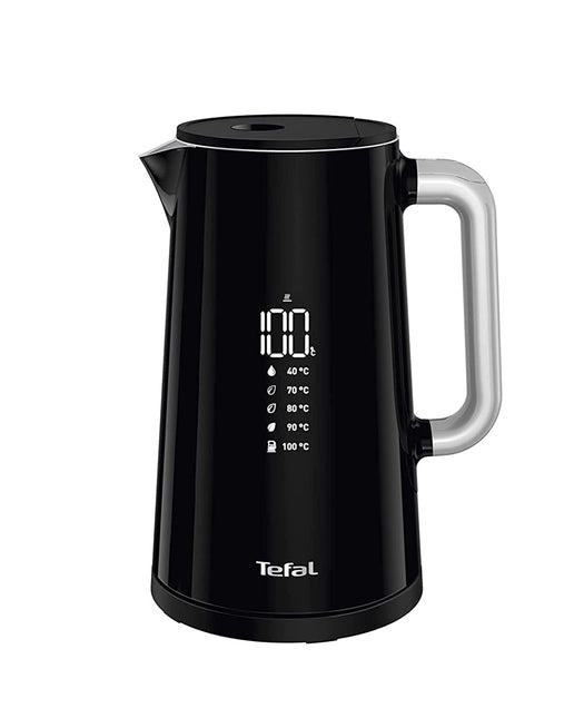 TEFAL Kettle | Smartin'Light 1.5L Digital Electric Kettle Black | 2500-3000 W | 5 Temperature Selection | 30 Min Keep Warm | Auto Off