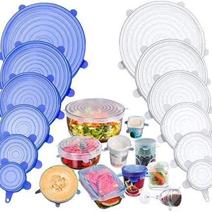 أغطية سيليكون قابلة للتمدد، عبوة من 6 قطع، غطاء شفط