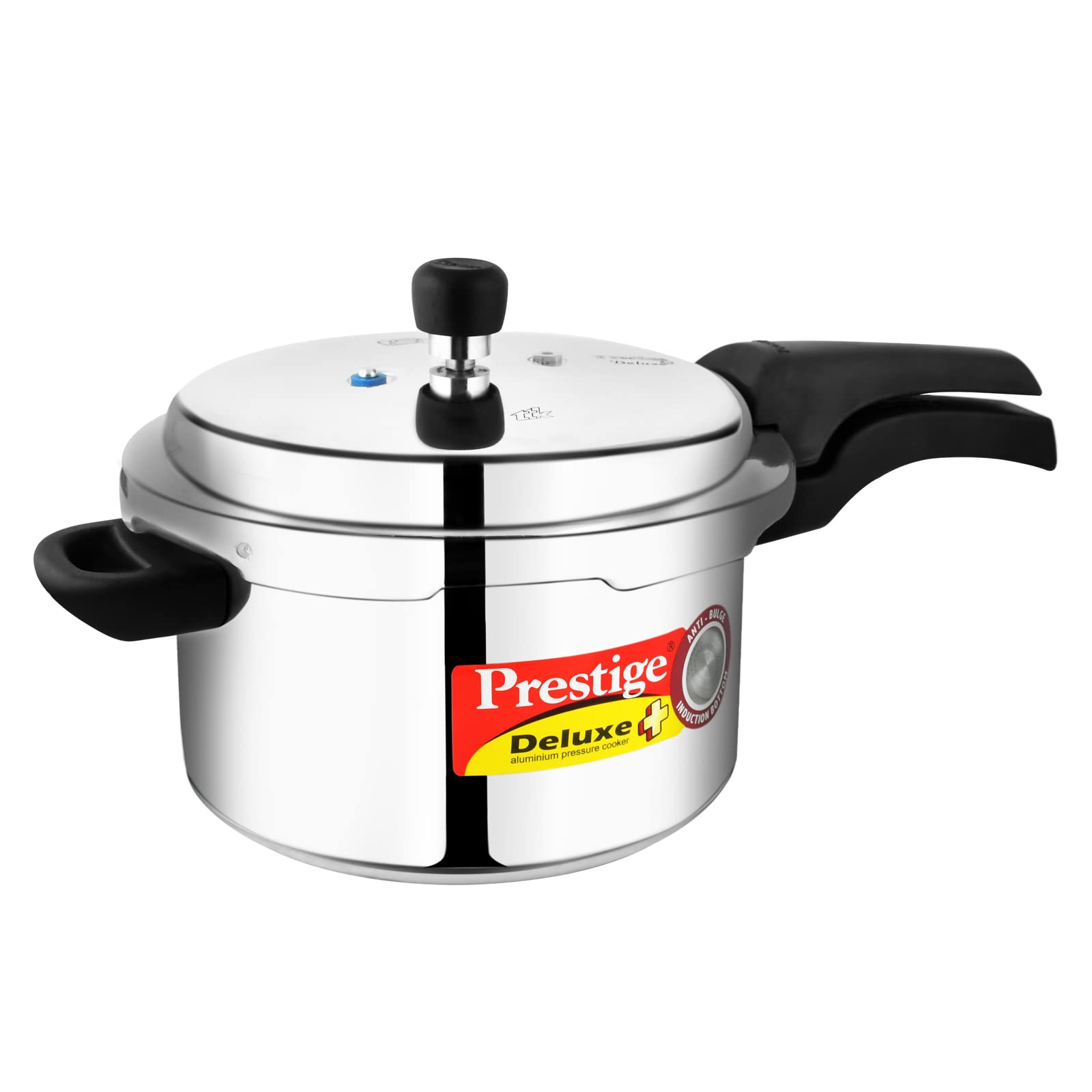 Prestige Deluxe Plus Pressure Cooker 5 Ltr | Aluminium Pressure Cooker With Lid | Exclusive Pressure Indicator|Induction Compatible Silver