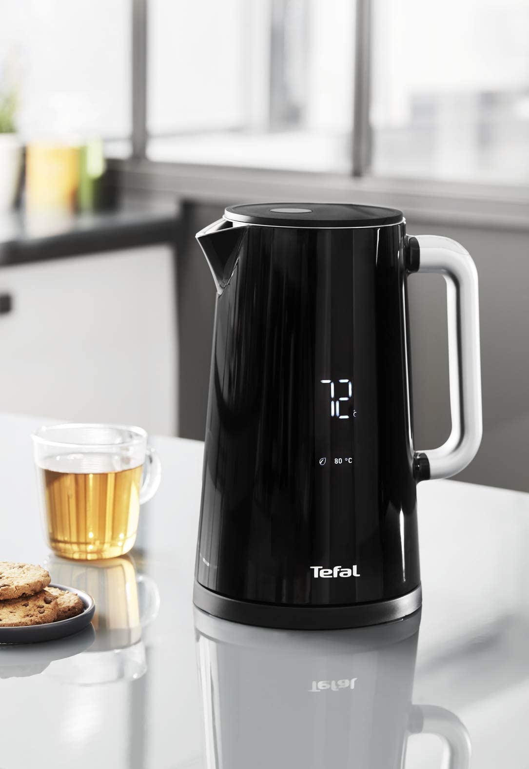 TEFAL Kettle | Smartin'Light 1.5L Digital Electric Kettle Black | 2500-3000 W | 5 Temperature Selection | 30 Min Keep Warm | Auto Off