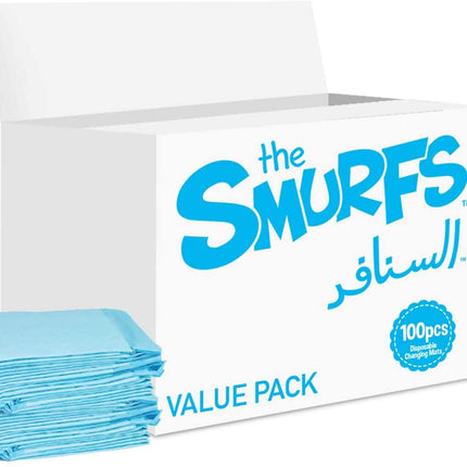 Smurfs Disposable Changing Mat, Piece Of 100, Nappy Pad, Pet Changing Pad, Pet Training Pad, Baby Diaper Mat, Nappy Pad Pet Training Pad, Blue